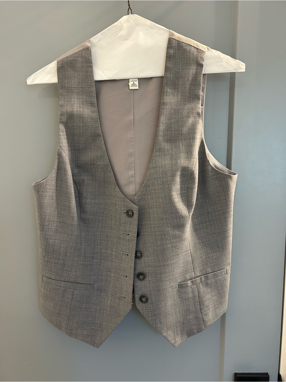 Classic Women's Grey Suit Vest - Tailored V-Neck Waistcoat